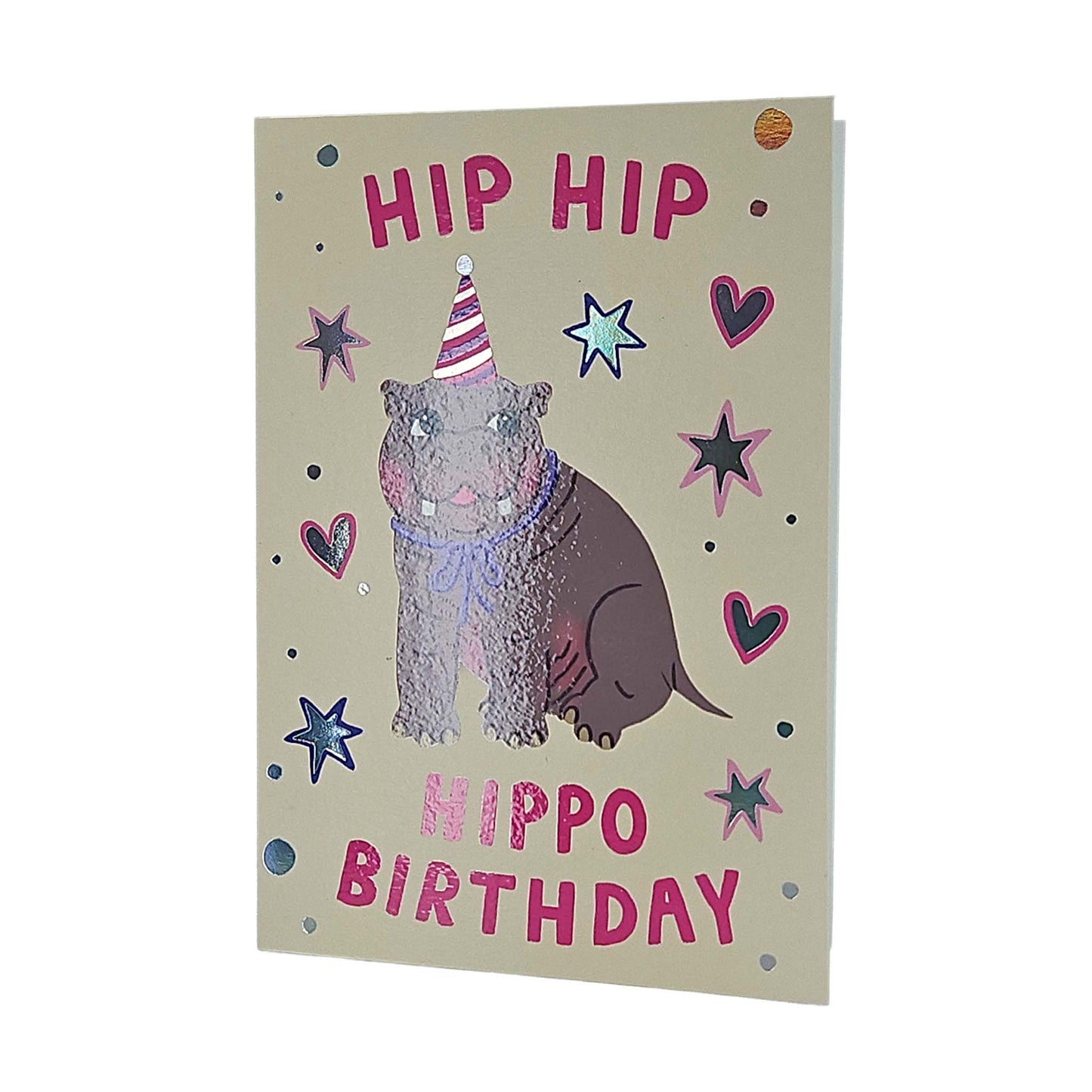 Hip Hip Hippo Birthday Card