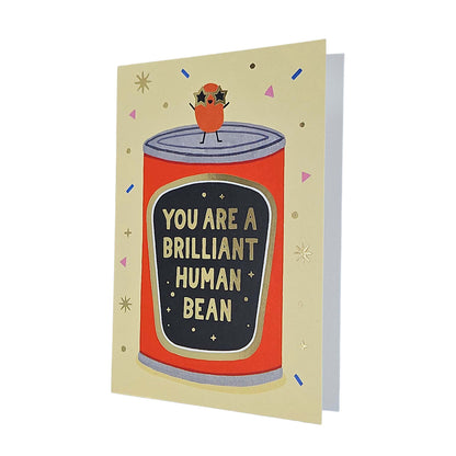 Brilliant Human Bean Gold Foiled Congratulations Card