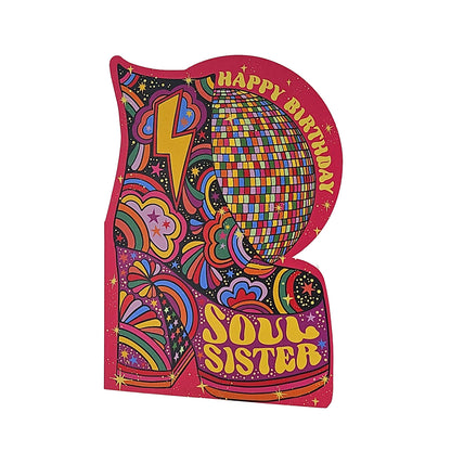 Soul Sister Disco Platform Boots Cutout Birthday Card