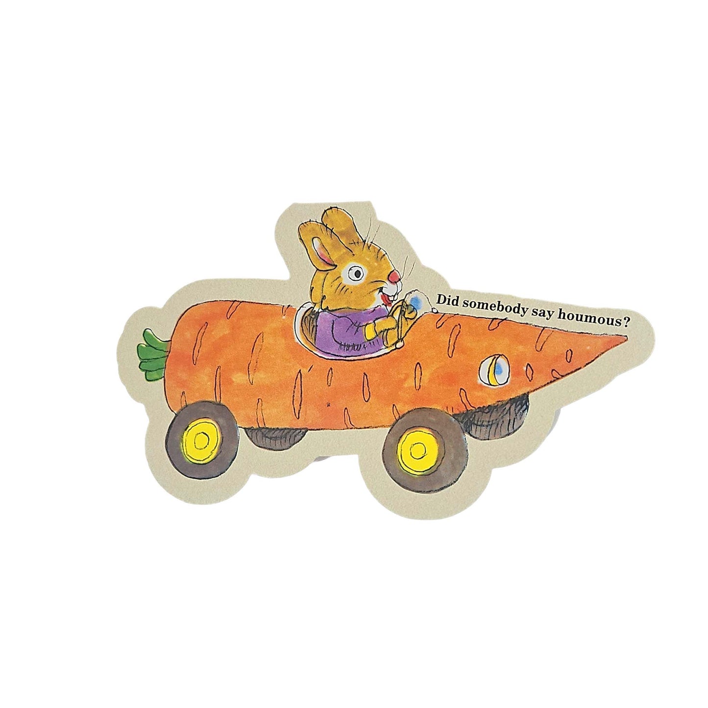 Carrot Bunny Car Richard Scarry Cutout Card
