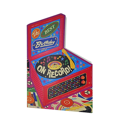 Best Birthday Vinyl Record Player Cutout Birthday Card