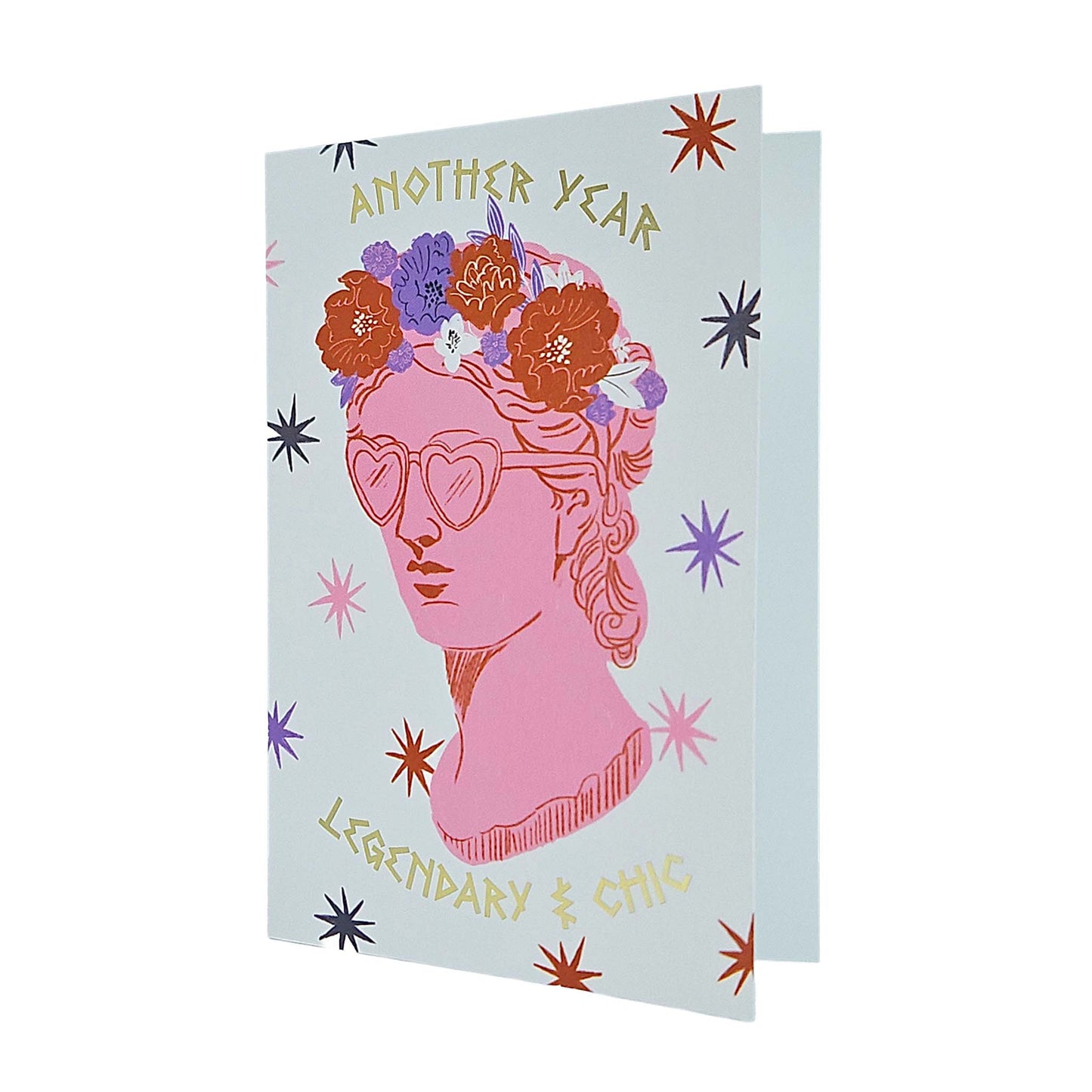 Legendary & Chic Greek Goddess Gold Foiled Birthday Card