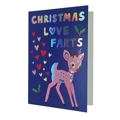 Christmas Love Farts Baby Reindeer Christmas Card