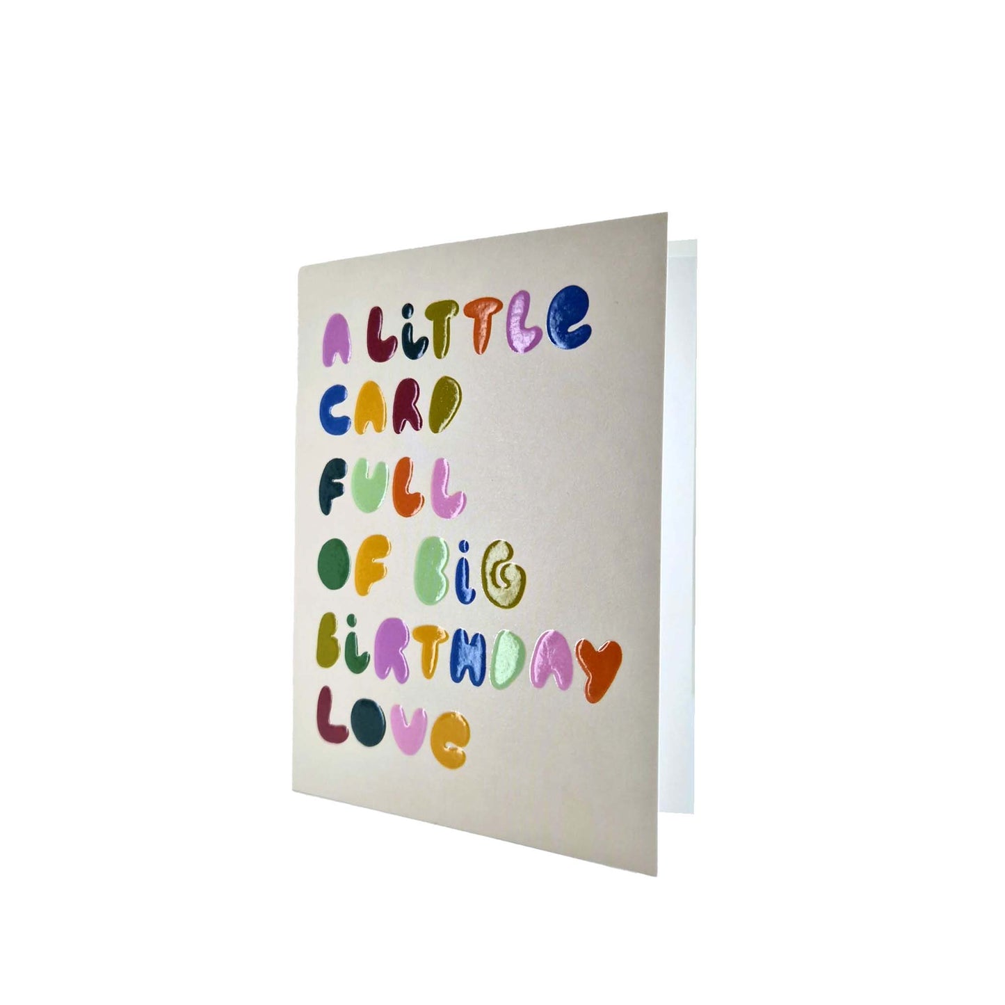 Little Card Full Of Big Birthday Love embossed mini birthday card