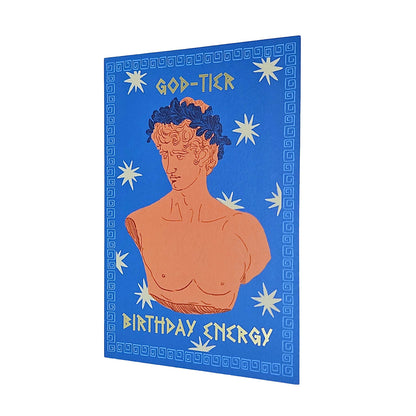 God Tier Birthday Energy Greek God Gold Foiled Birthday Card
