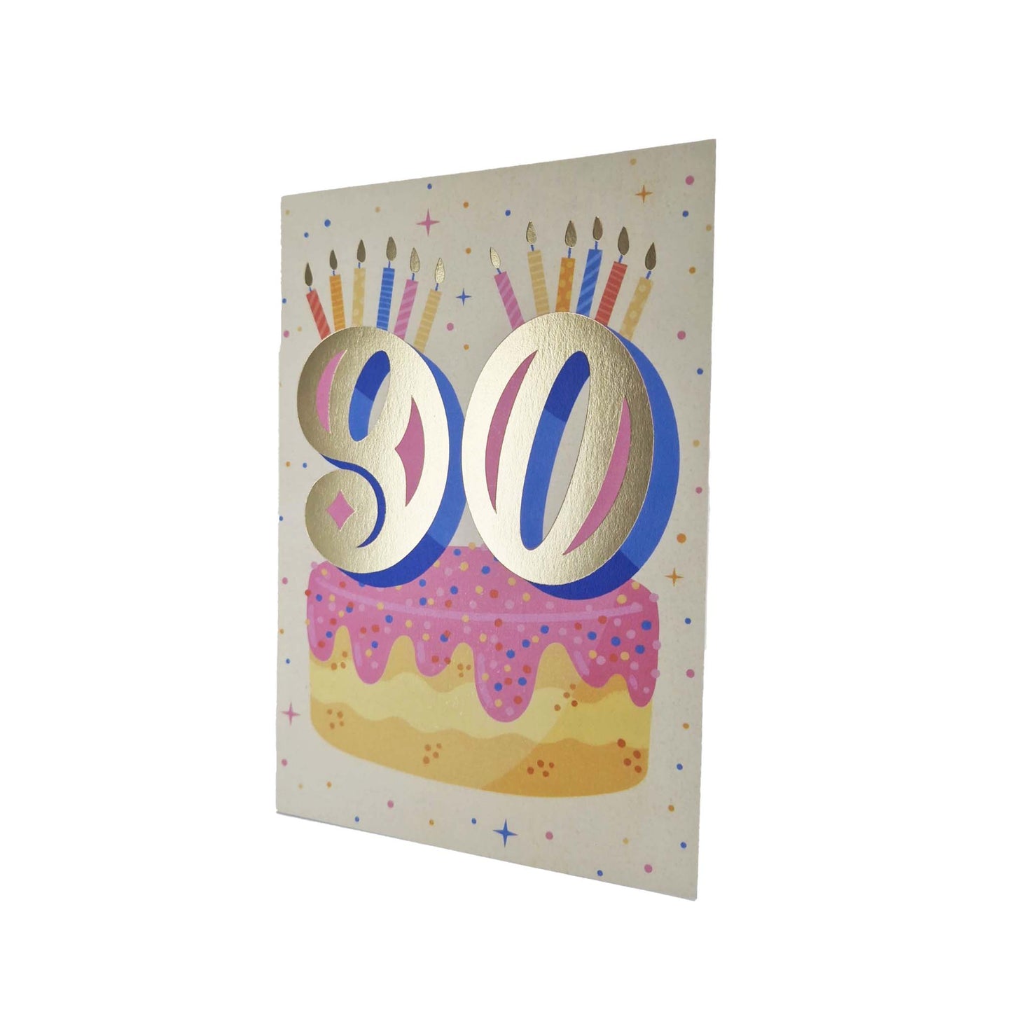 Gold Foiled 90th Birthday Card