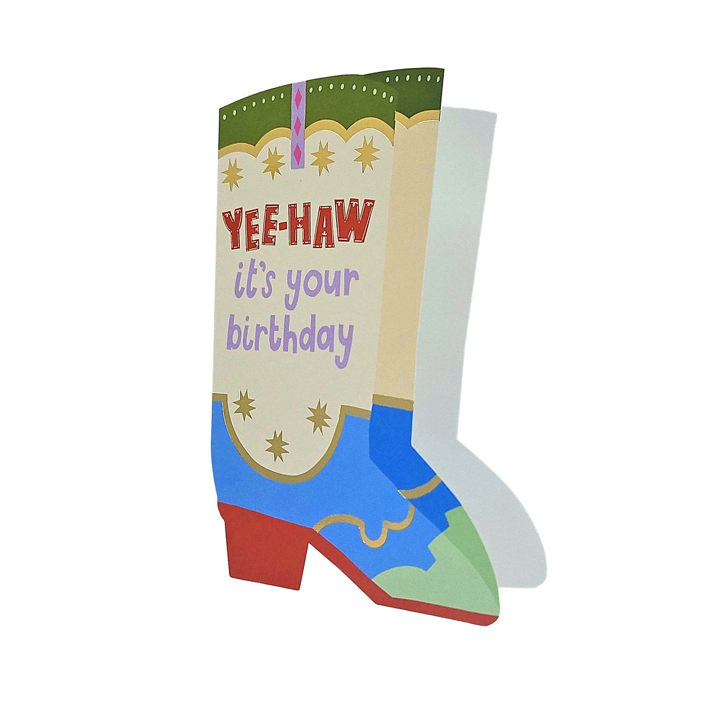 Yee-haw it's your Birthday Cowboy Boot Cutout Birthday Card