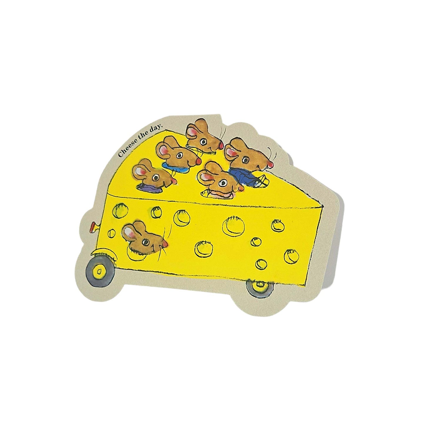 Cheese Mouse Car Richard Scarry Cutout Card