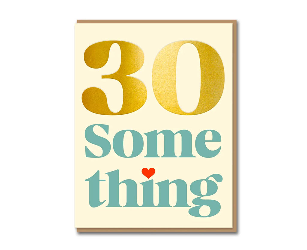 30 Something Gold Foiled Serif Birthday Card