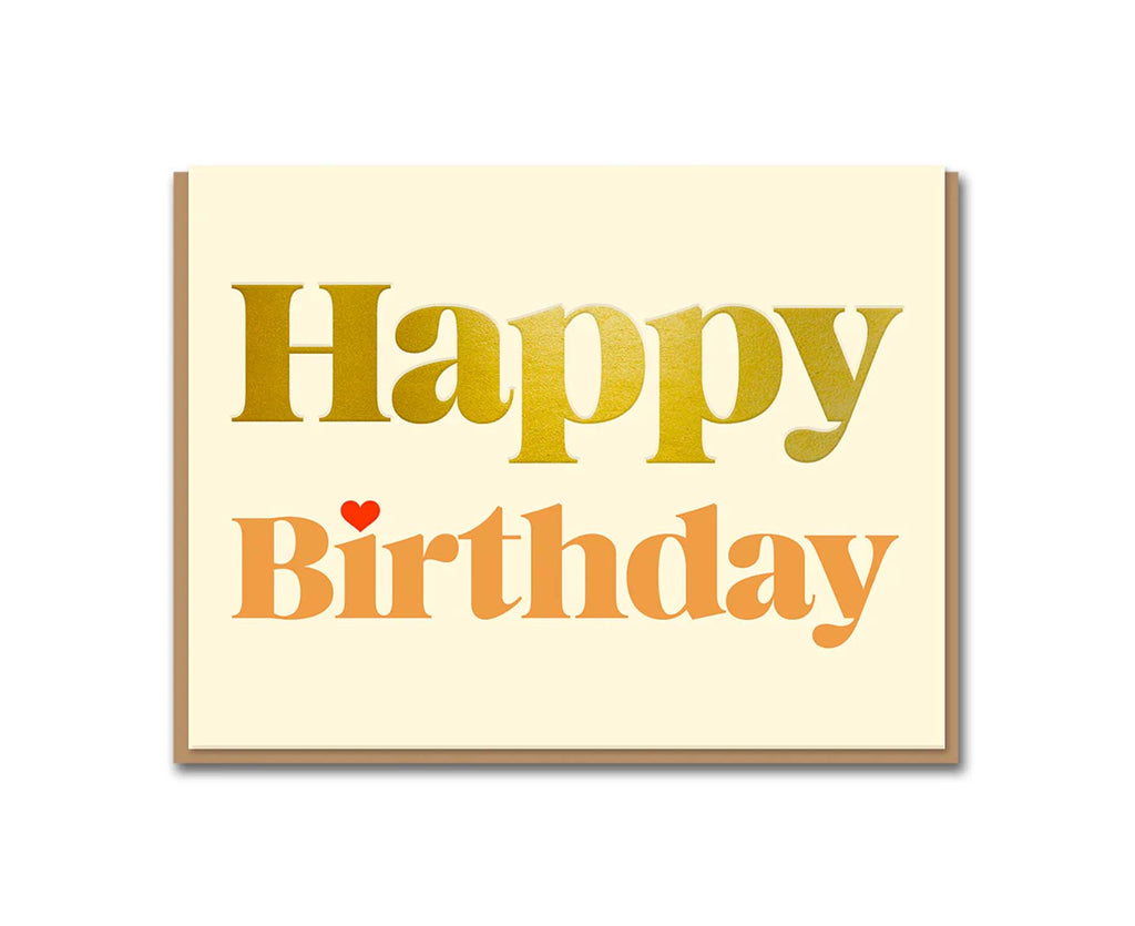 Happy Birthday Gold Foiled Serif Birthday Card