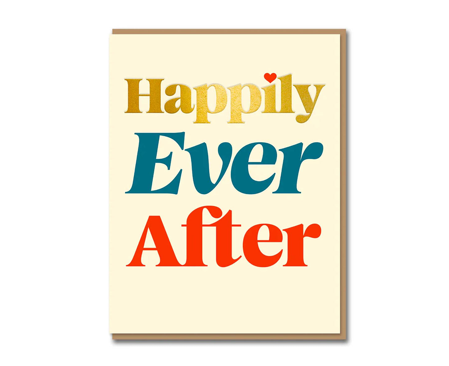 Happily Ever After Gold Foiled Serif Wedding Card