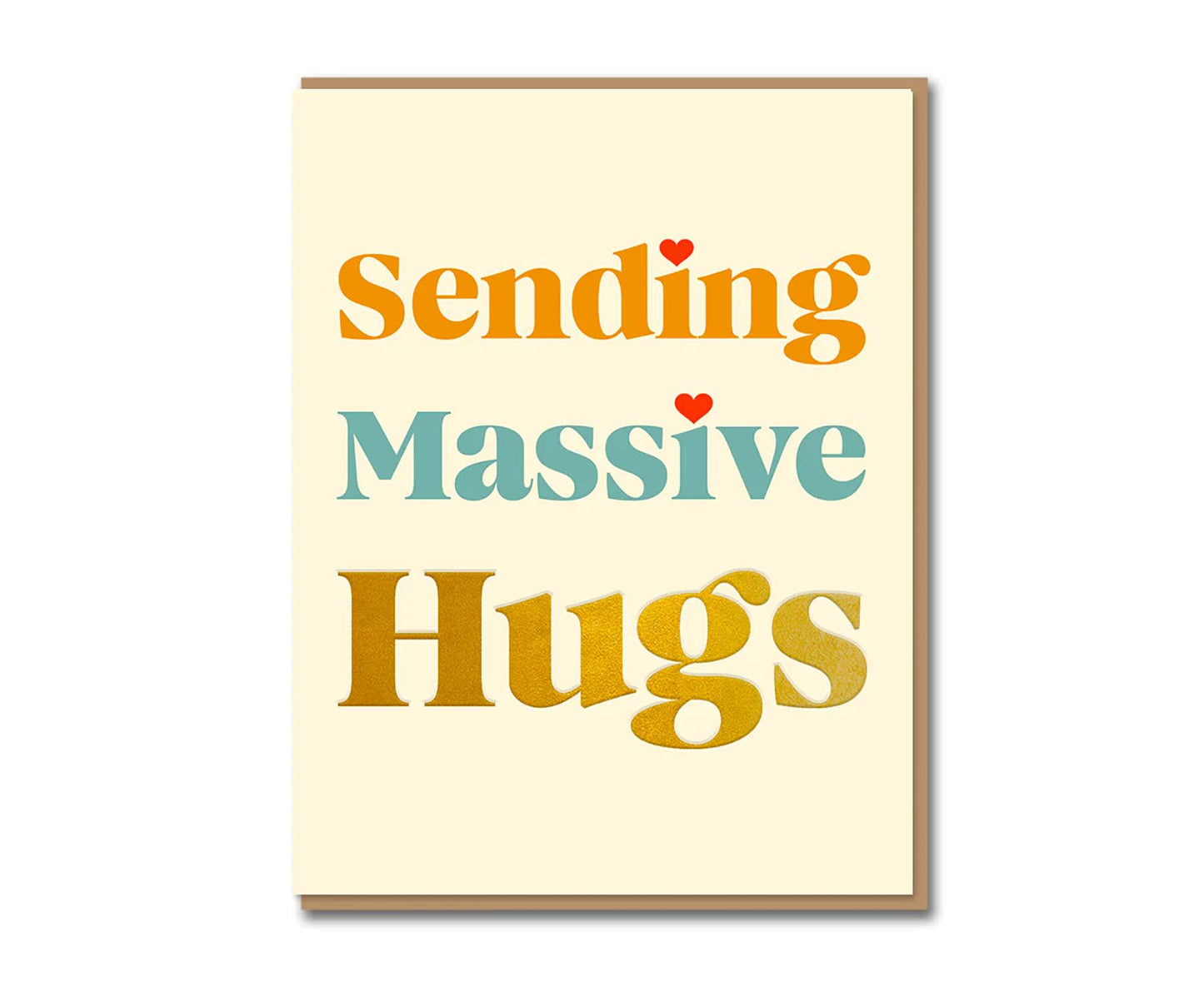 Sending Massive Hugs Gold Foiled Serif Card