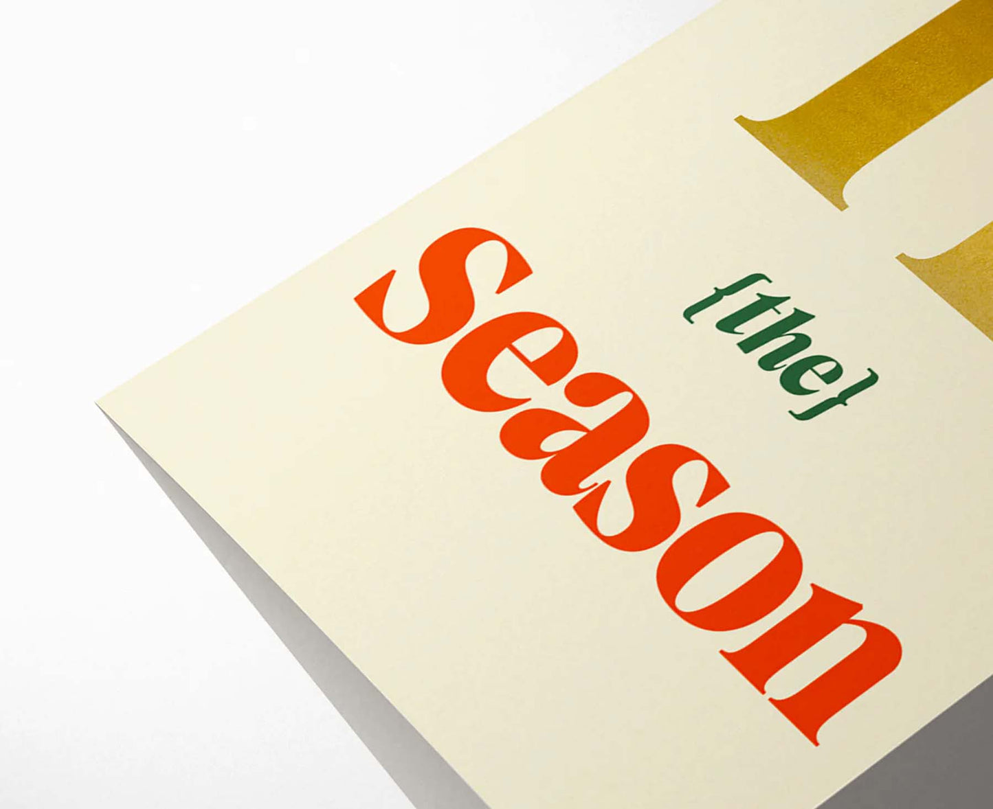 Tis the Season Gold Foiled Serif Christmas Card