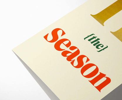 Tis the Season Gold Foiled Serif Christmas Card