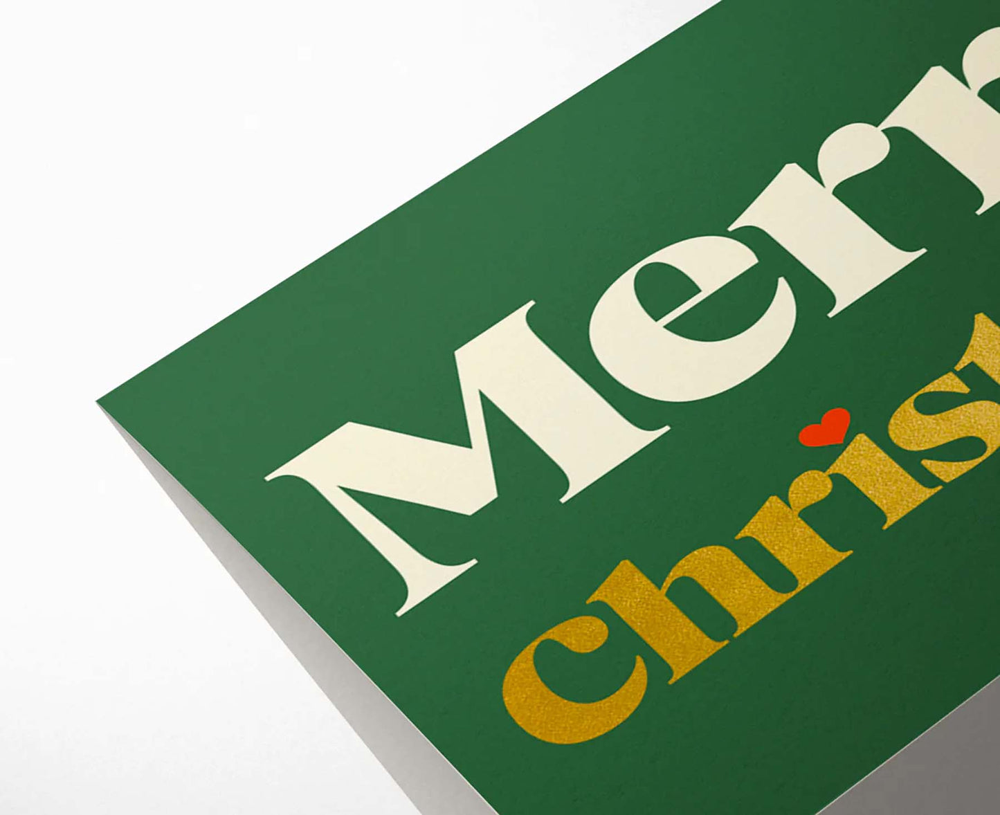 Merry Christmas Gold Foiled Serif Christmas Card