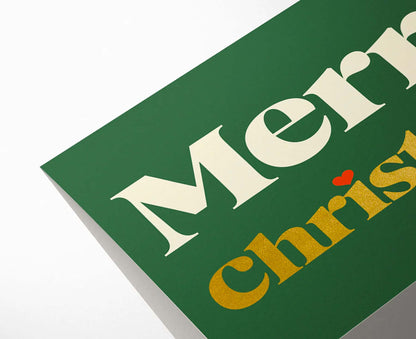 Merry Christmas Gold Foiled Serif Christmas Card