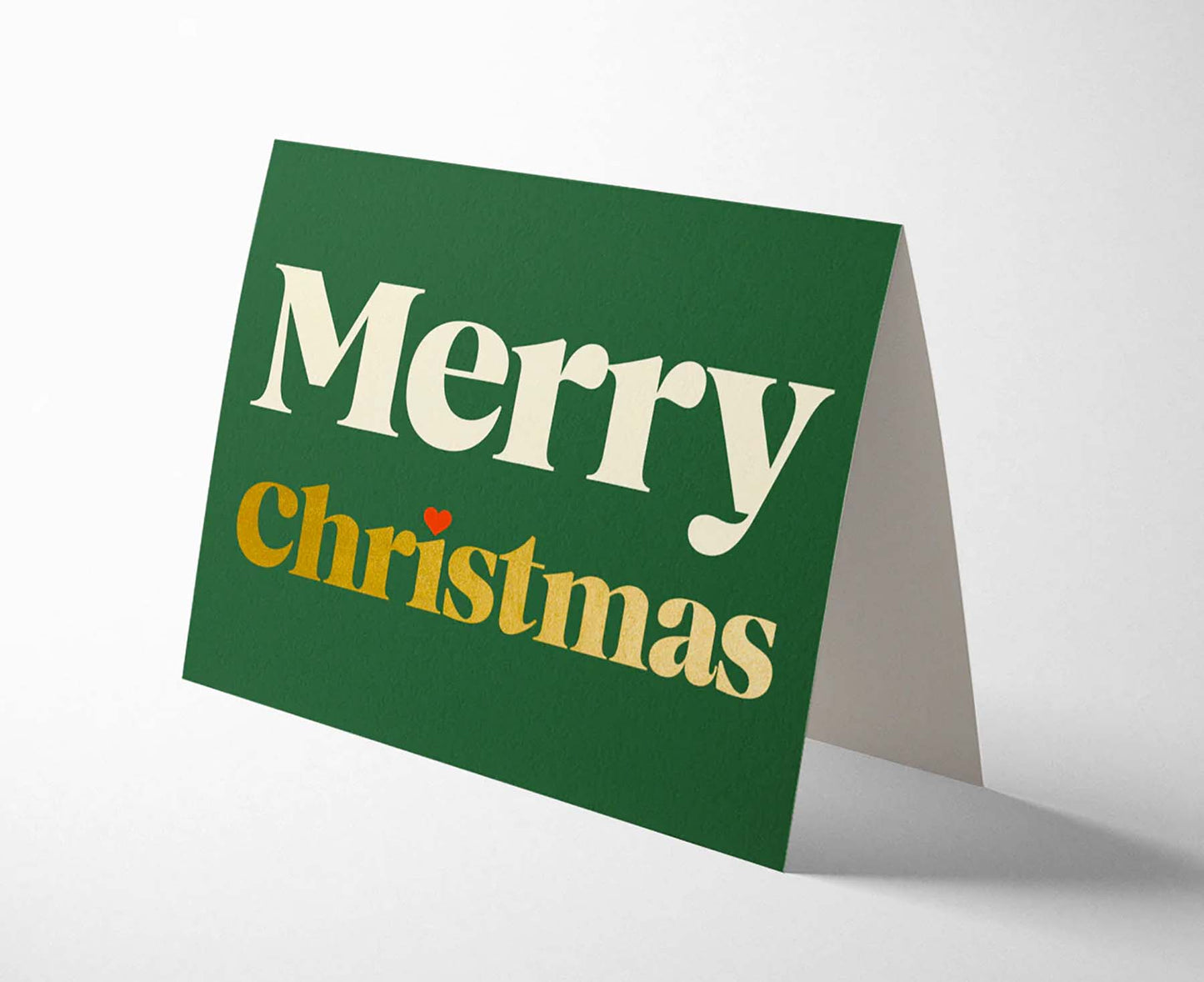 Merry Christmas Gold Foiled Serif Christmas Card
