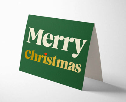 Merry Christmas Gold Foiled Serif Christmas Card