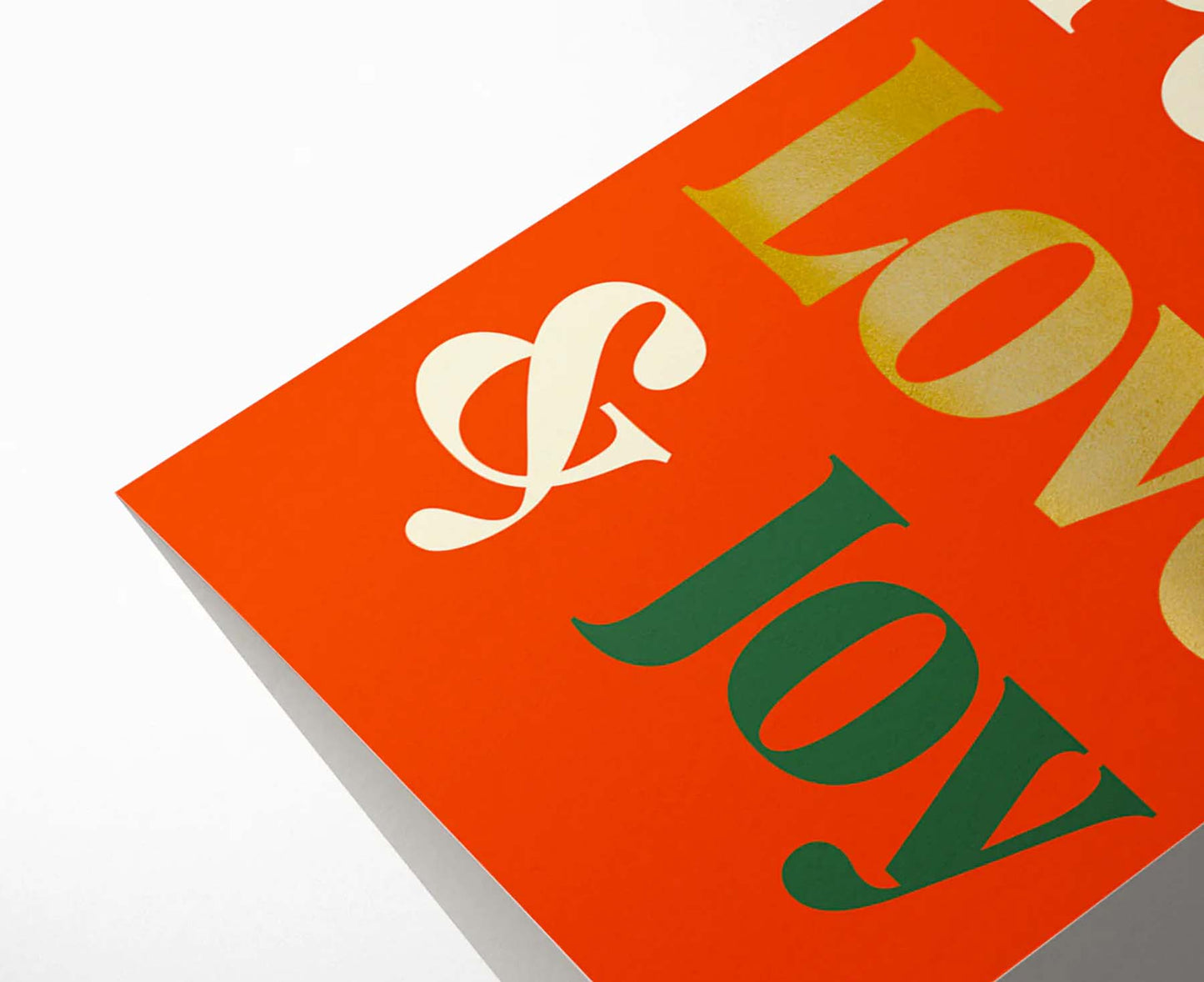 Peace Love & Joy Gold Foiled Serif Christmas Card
