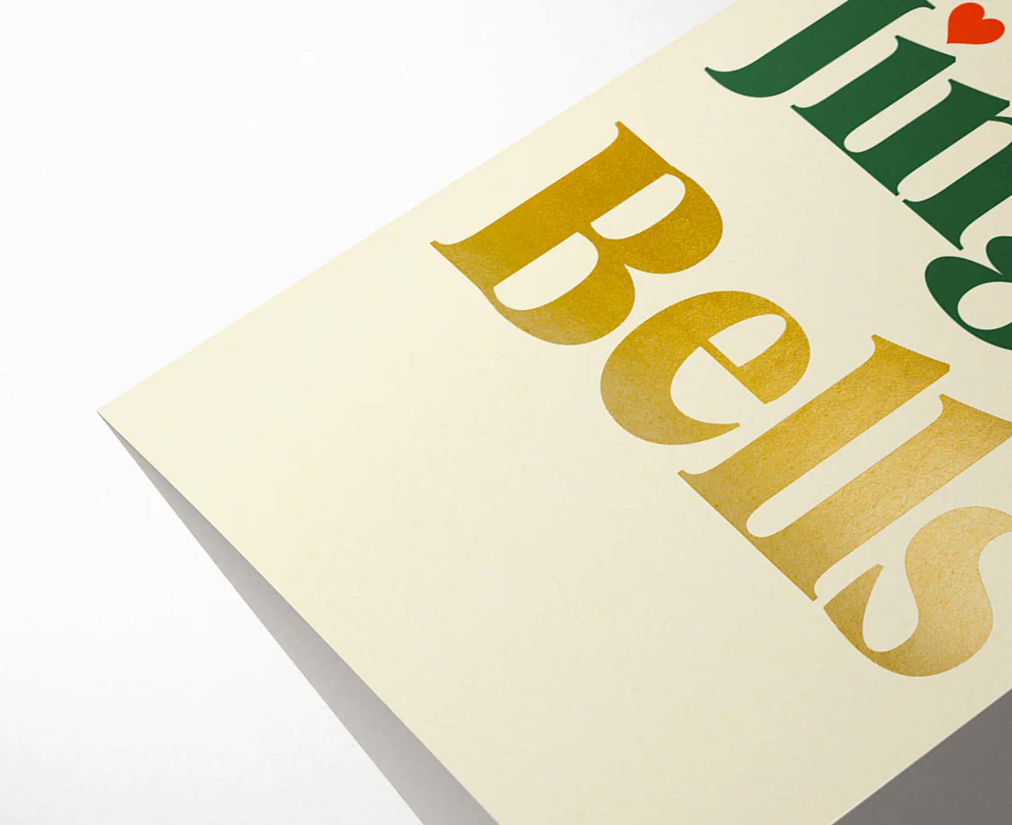 Jingle Bells Gold Foiled Serif Christmas Card
