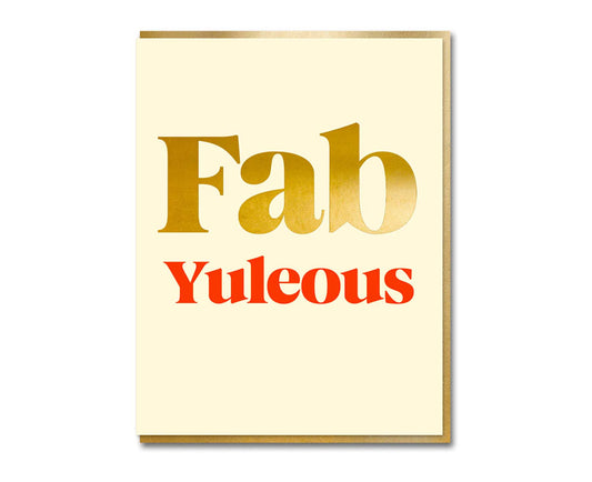Fab Yuleous Gold Foiled Serif Christmas Card