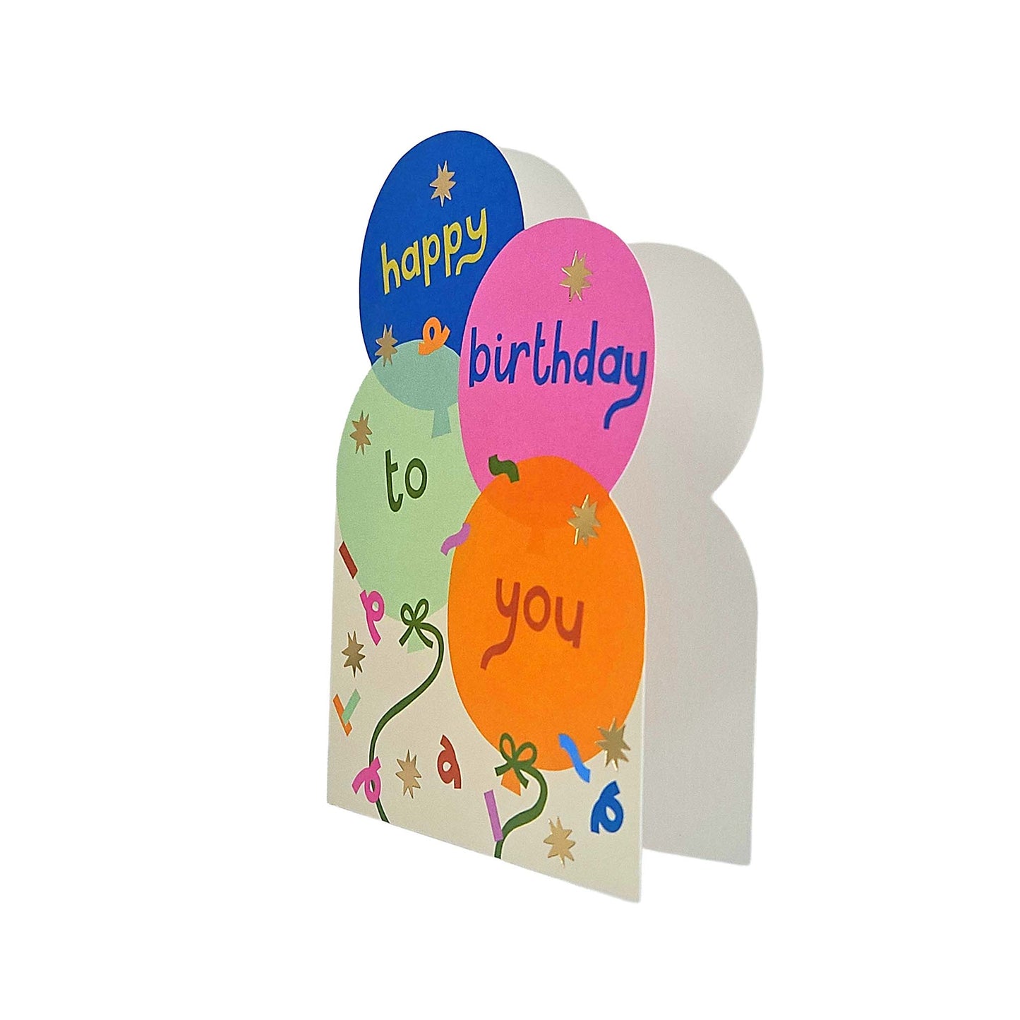 Happy Birthday to you Balloons Cutout Birthday Card