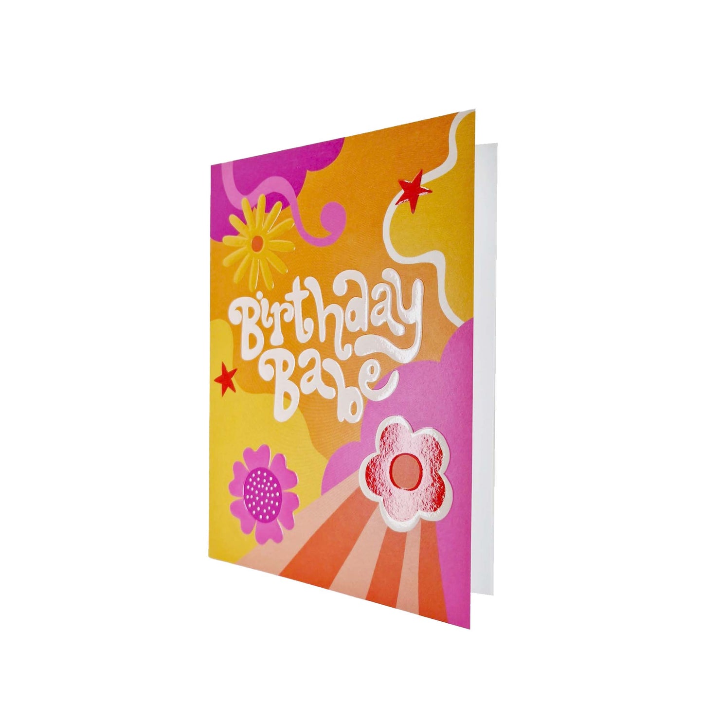 Birthday Babe embossed birthday card