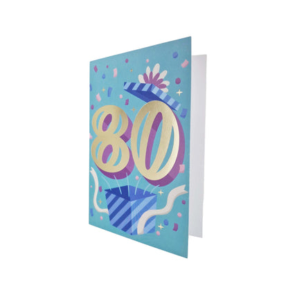 Gold Foiled 80th Birthday Card