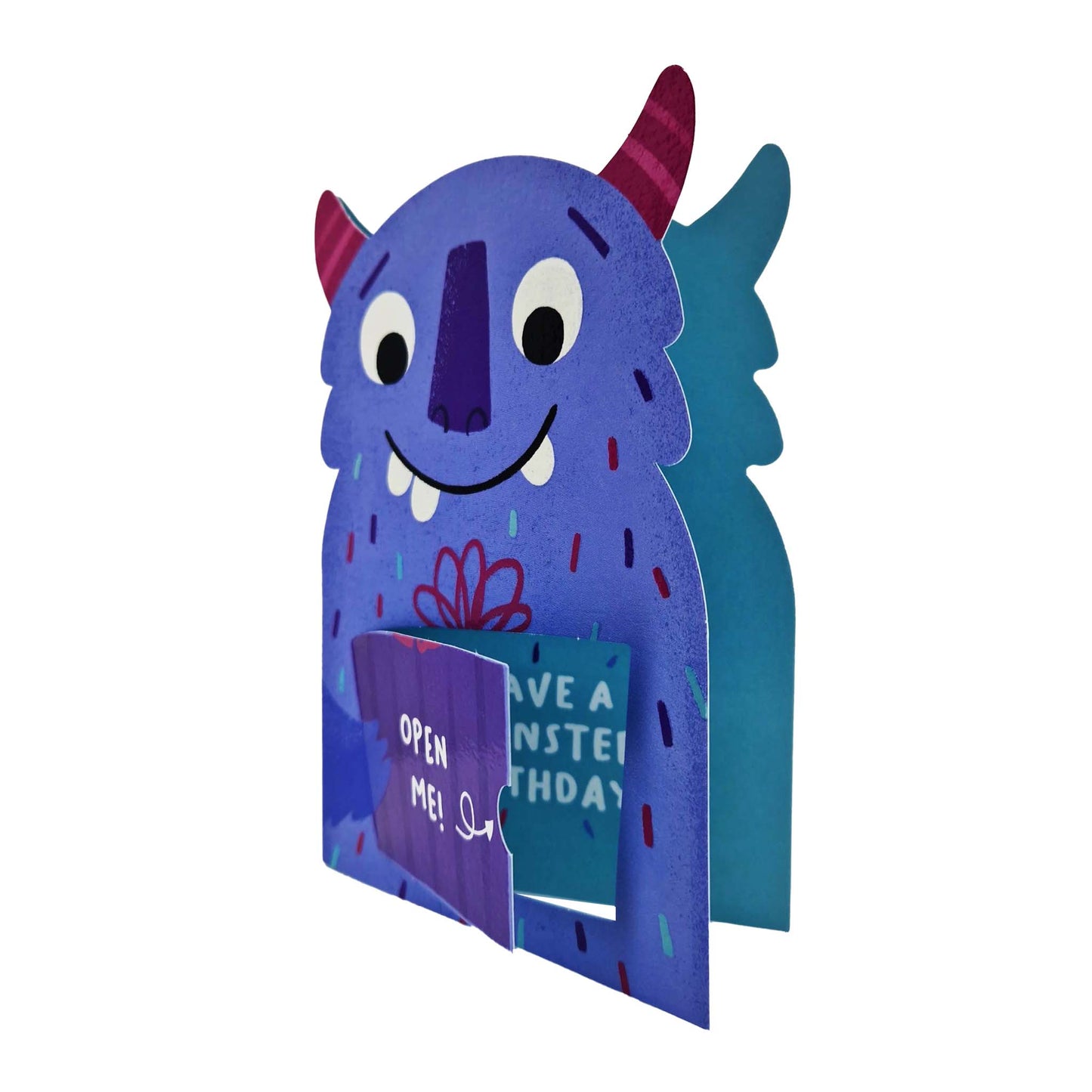 Monster Birthday! Monster Die Cut Kids Birthday Card