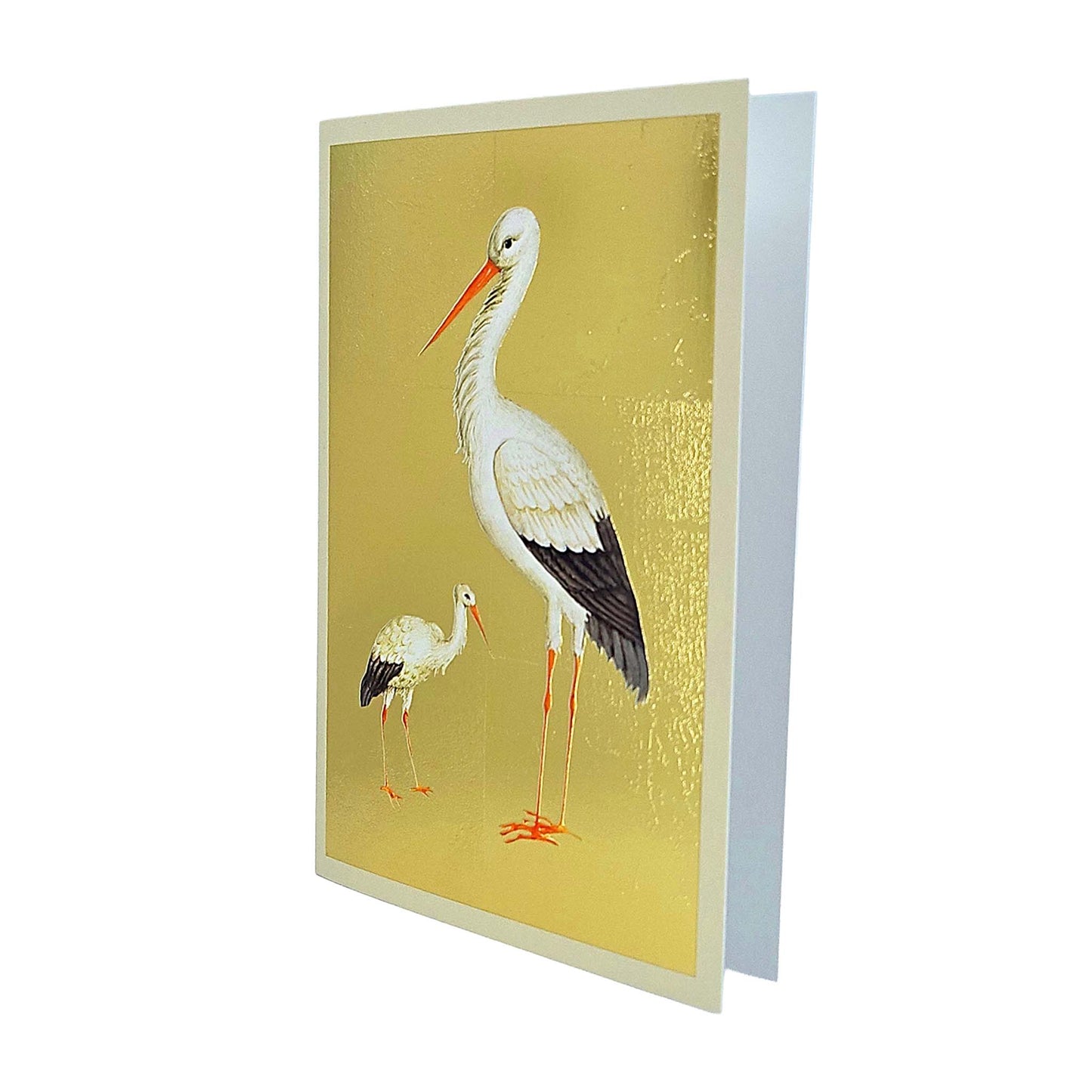 Mother & Baby Stork Gold Foiled Art Card