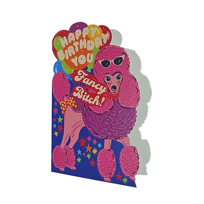 Happy Birthday Fancy Bitch Poodle Cutout Birthday Card