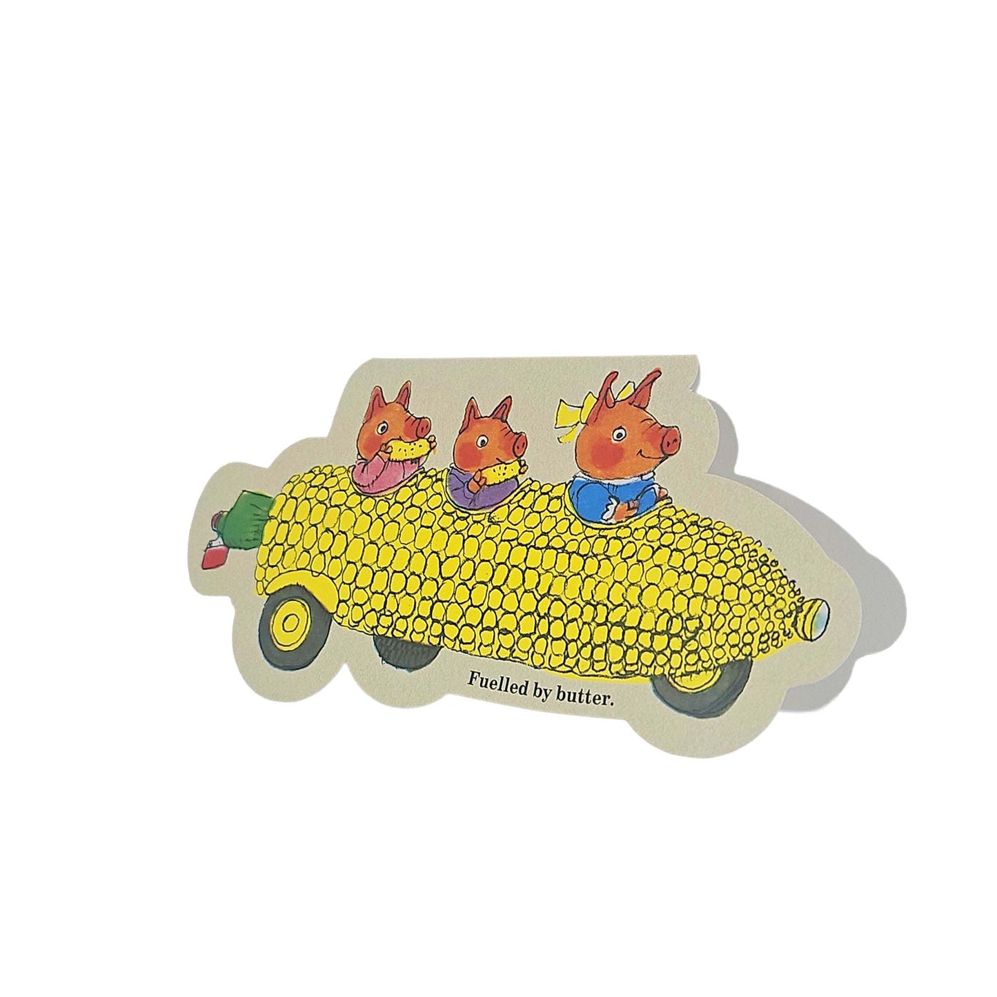 Corn on the Cob Pigs Car Richard Scarry Cutout Card