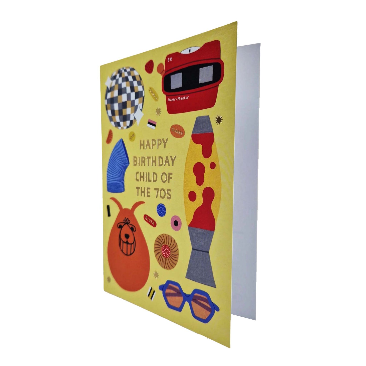 Child Of The 70s Gold Foiled Birthday Card