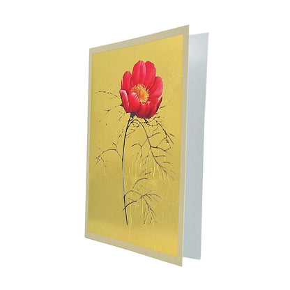 Pink Peony Gold Foiled Art Card