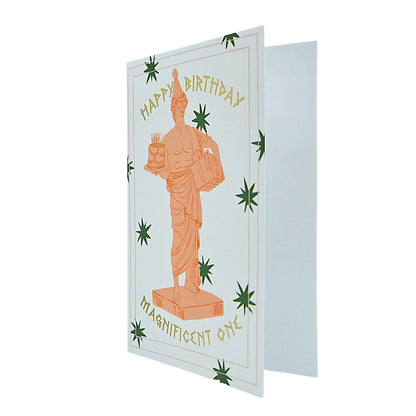 Magnificent One Greek God Gold Foiled Birthday Card