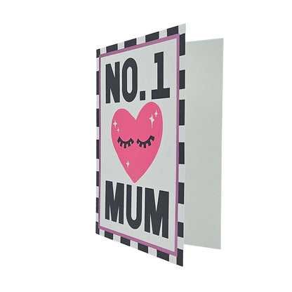 No.1 Mum Eyelash Heart Foiled Mother's Day Card