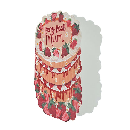 Berry Best Mum Spot Varnish Cutout Cake Mother's Day Card