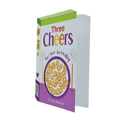 Three Cheers Cereal Spot Gloss Birthday Card