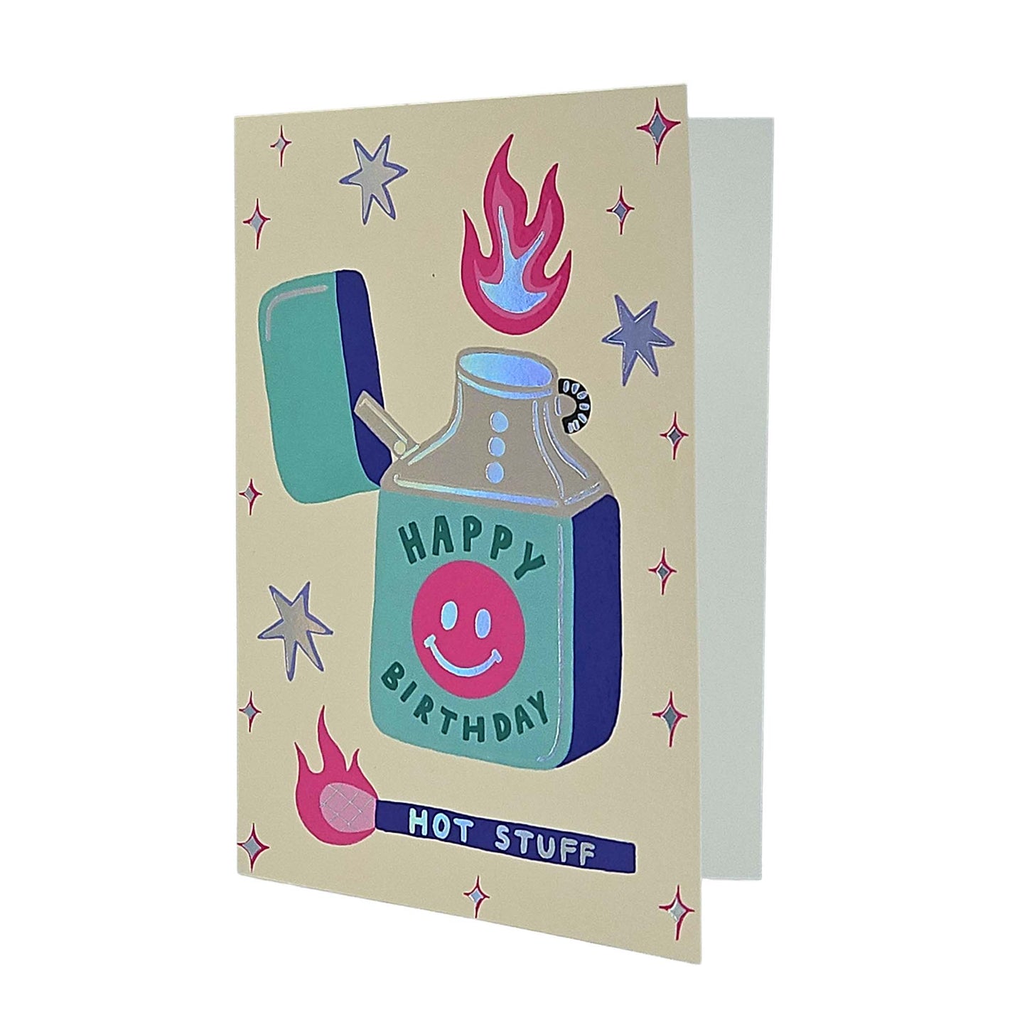 Happy Birthday Hot Stuff Lighter Birthday Card