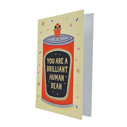 Brilliant Human Bean Gold Foiled Congratulations Card