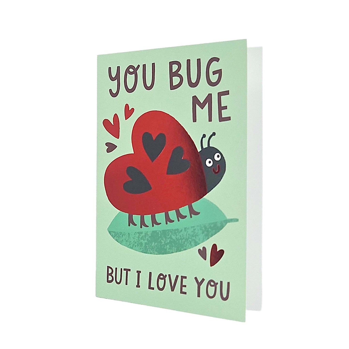 You Bug Me Love Bug Valentine's Card