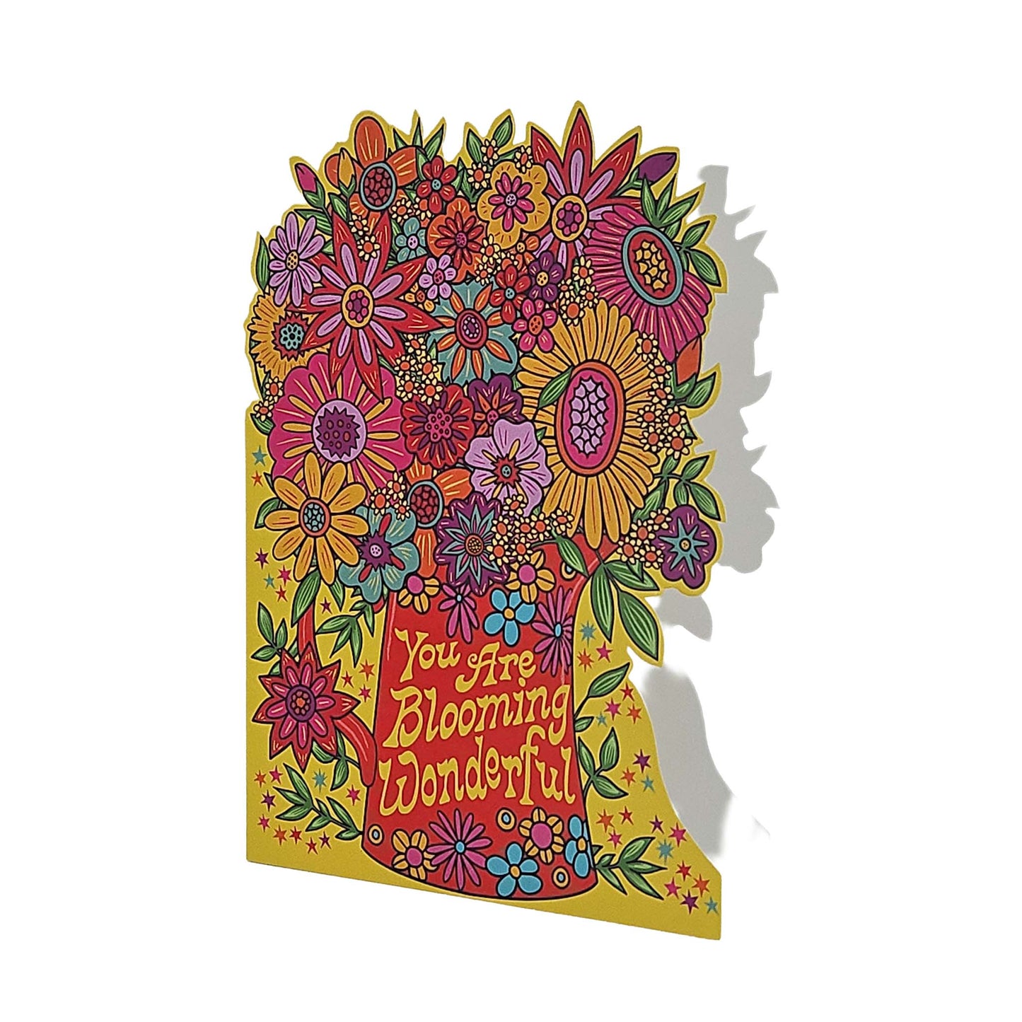 Blooming Wonderful Psychedelic Flowers Cutout Card