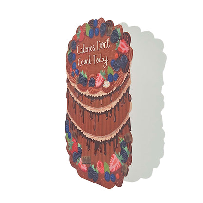 Calories Don’t Count Spot Varnish Cutout Chocolate Cake Birthday Card