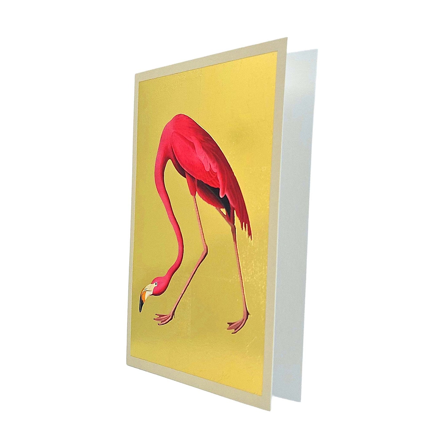 Pink Flamingo Gold Foiled Art Card