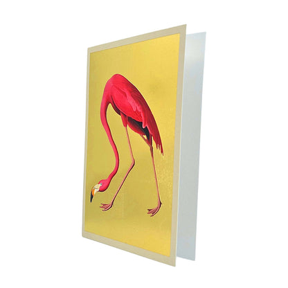 Pink Flamingo Gold Foiled Art Card