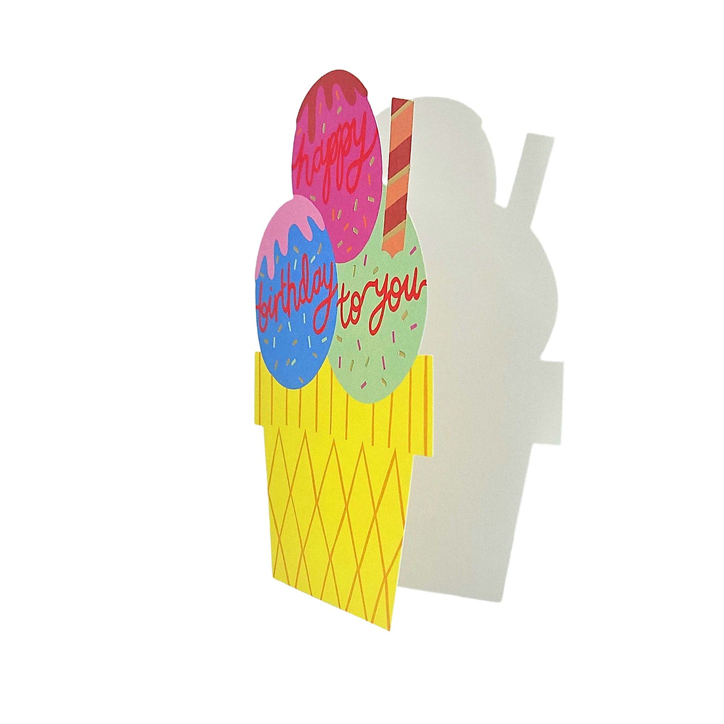 Happy Birthday To You Ice-cream Cutout Birthday Card