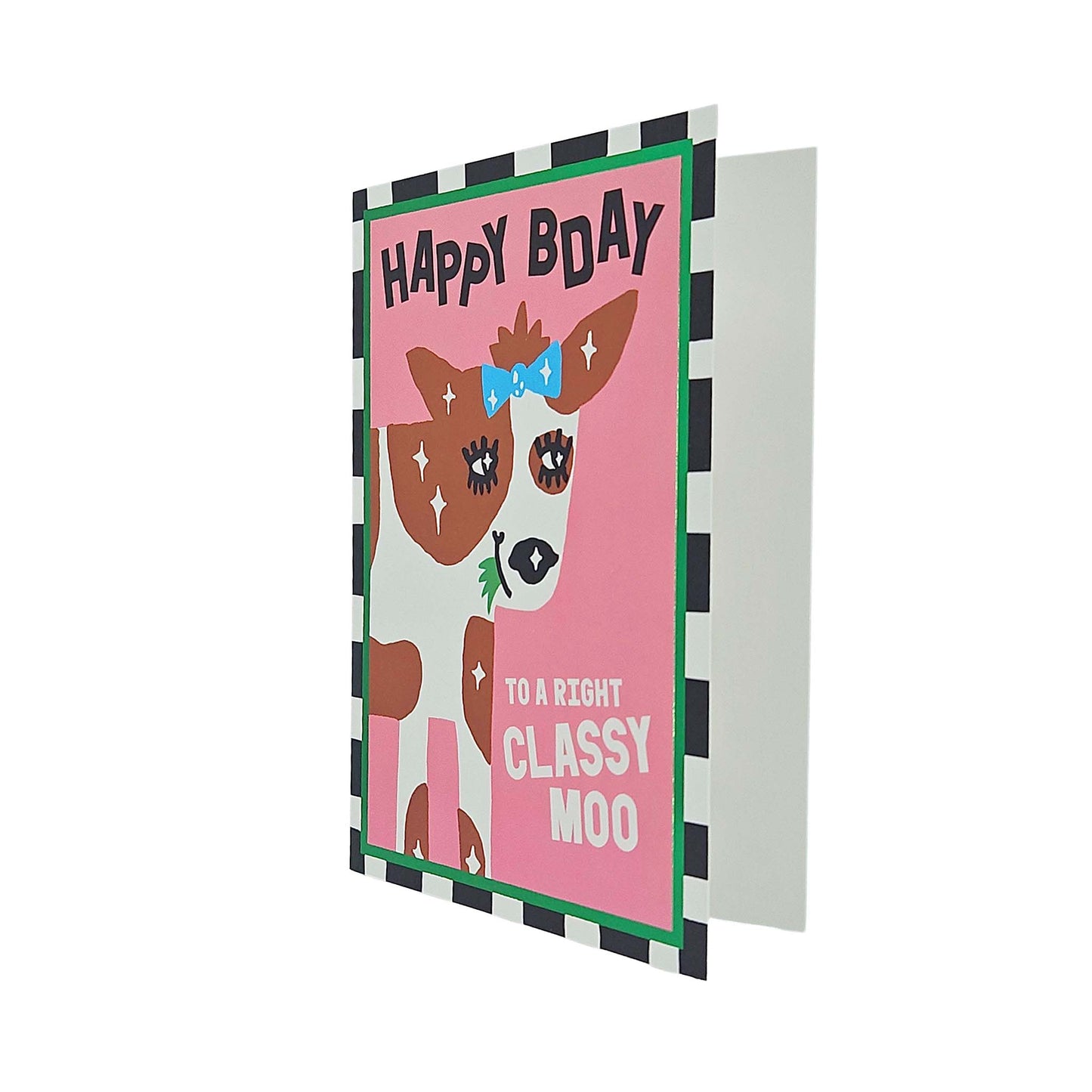 Happy Birthday Classy Moo Cow Birthday Card