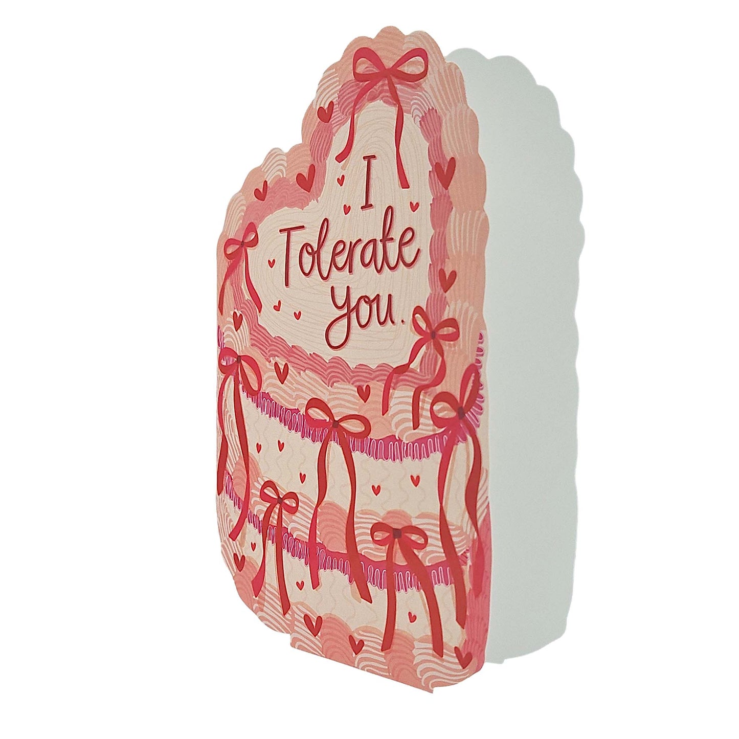 I Tolerate You Spot Varnish Cutout Cake Valentine's / Anniversary Card