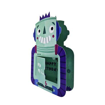 Robot Die Cut Kids Birthday Card