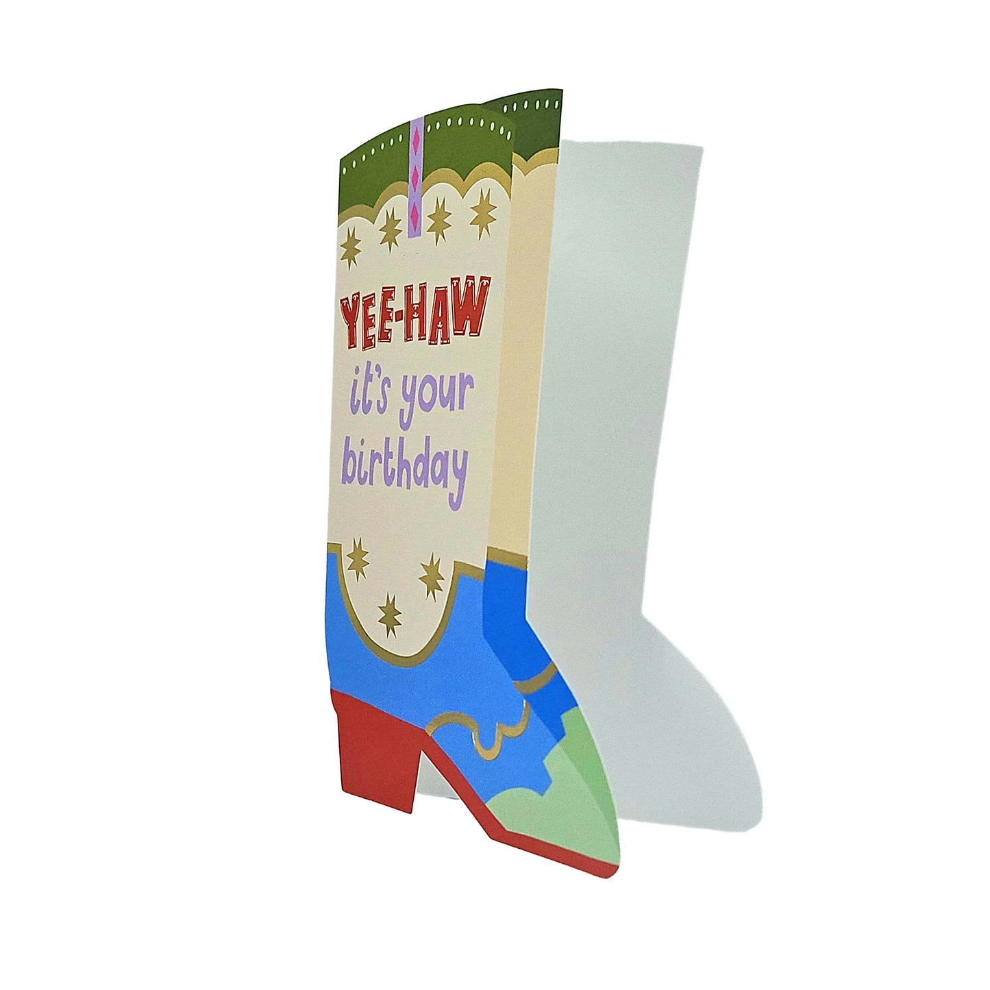 Yee-haw it's your Birthday Cowboy Boot Cutout Birthday Card